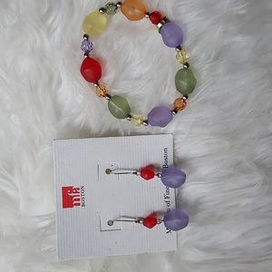 Jeweled Earrings and Braclet set